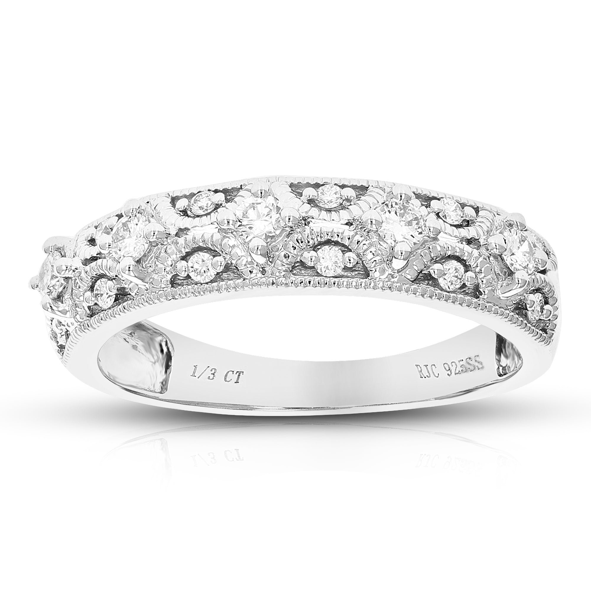 1/3 cttw Diamond Engagement Ring for Women, Round Lab Grown Diamond Ring in 0.925 Sterling Silver, Prong Setting, Size 6-8