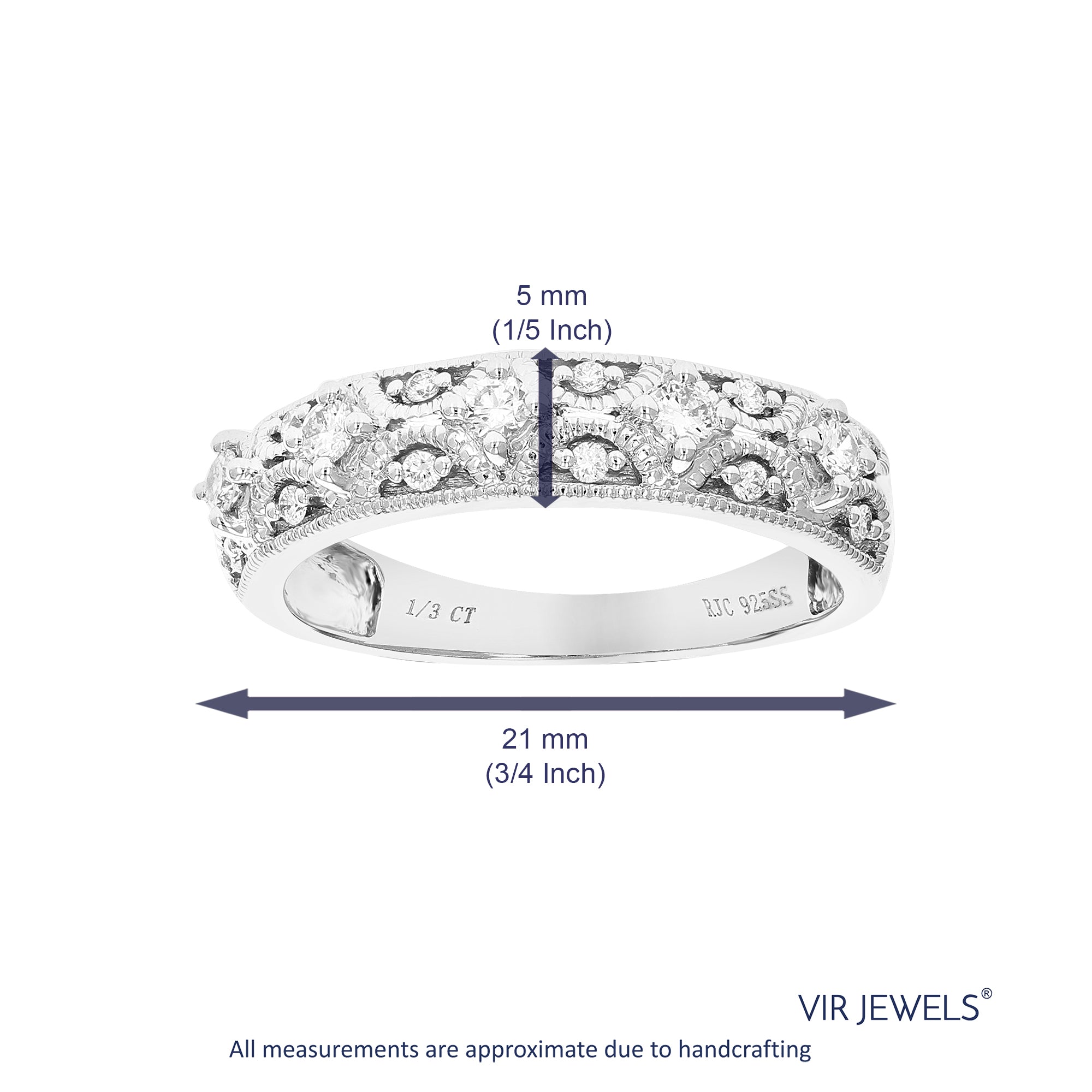 1/3 cttw Diamond Engagement Ring for Women, Round Lab Grown Diamond Ring in 0.925 Sterling Silver, Prong Setting, Size 6-8
