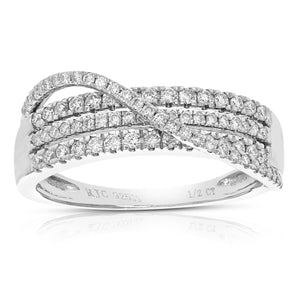 1/2 cttw Diamond Engagement Ring for Women, Round Lab Grown Diamond Ring in 0.925 Sterling Silver, Prong Setting, Size 6-8