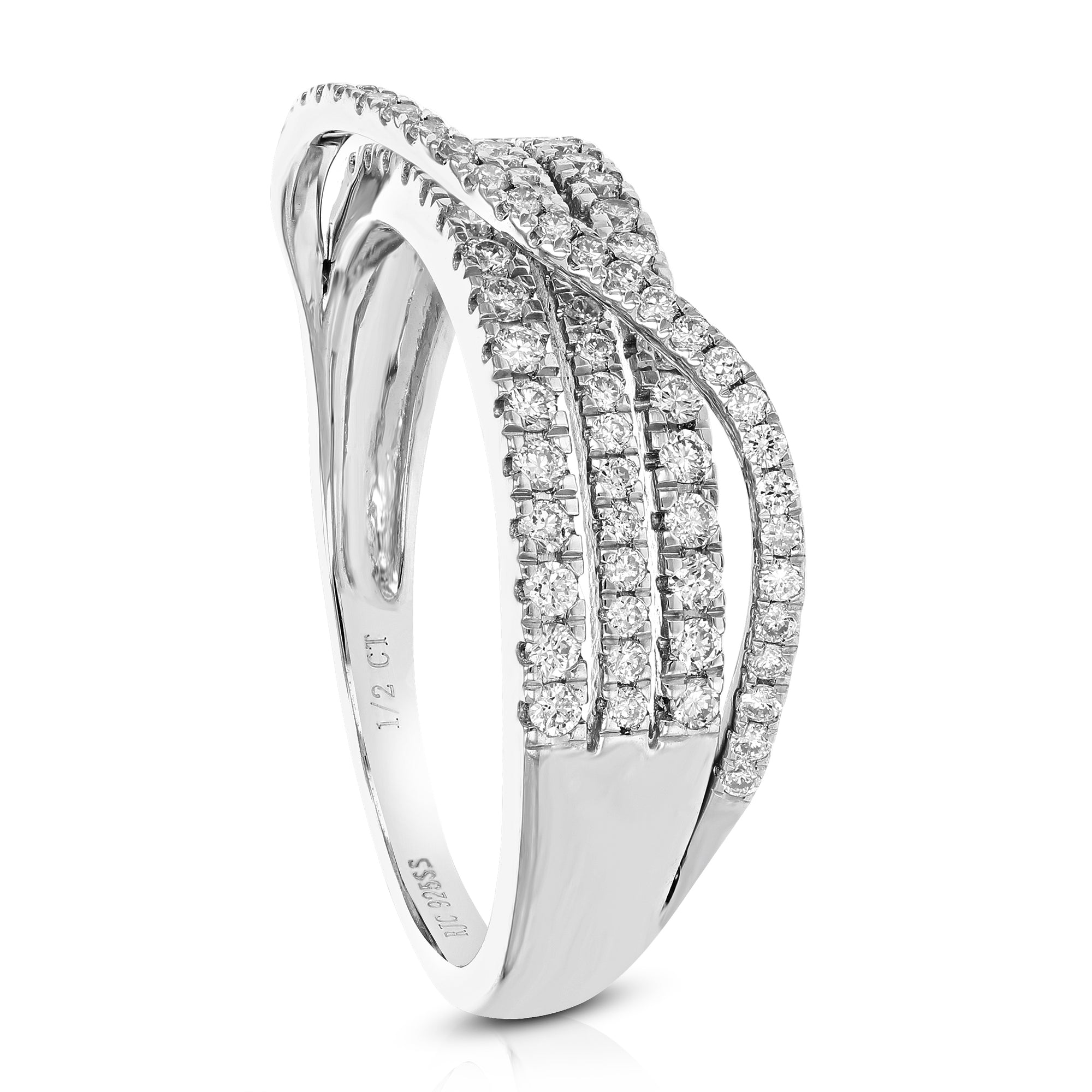 1/2 cttw Diamond Engagement Ring for Women, Round Lab Grown Diamond Ring in 0.925 Sterling Silver, Prong Setting, Size 6-8