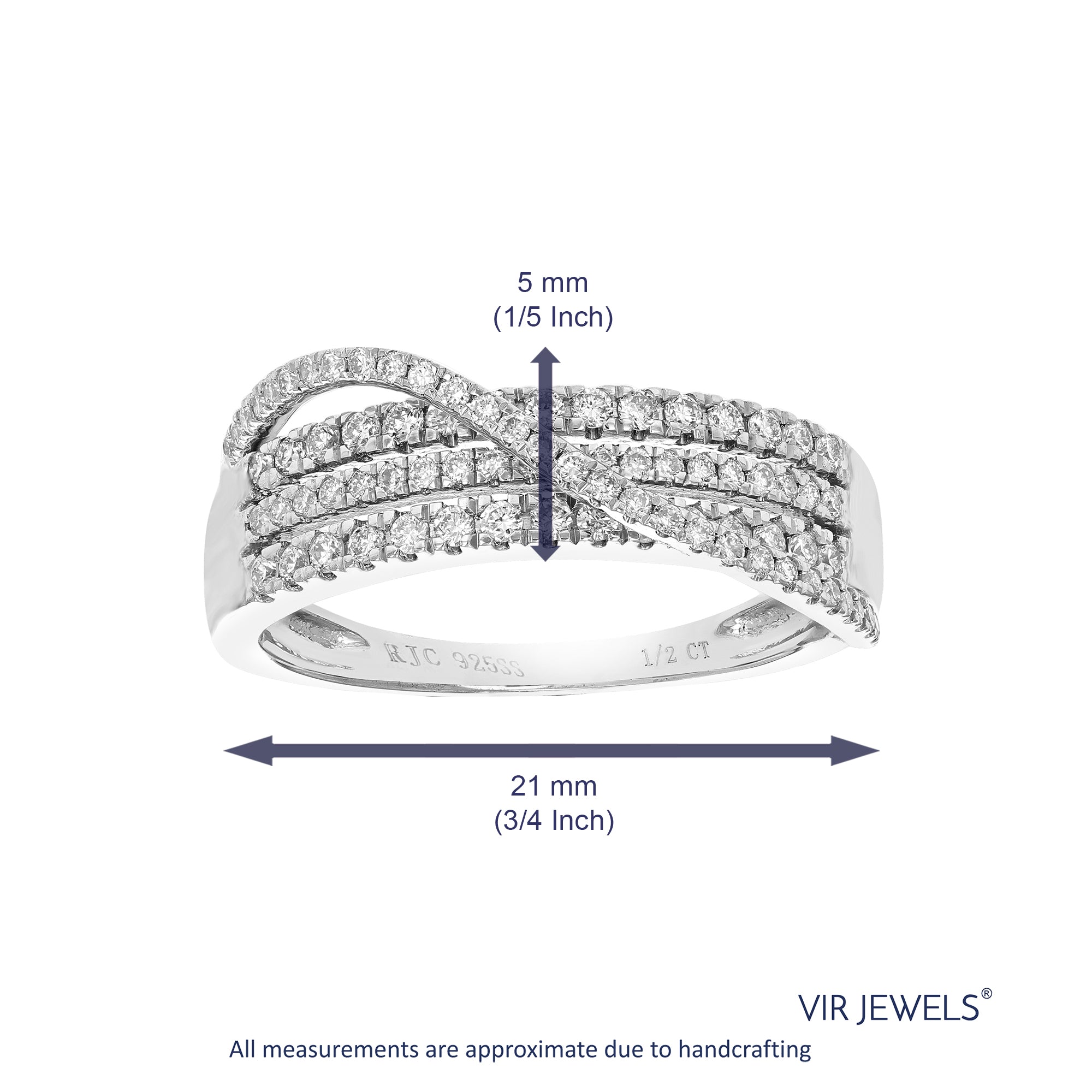 1/2 cttw Diamond Engagement Ring for Women, Round Lab Grown Diamond Ring in 0.925 Sterling Silver, Prong Setting, Size 6-8