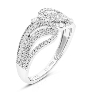 1/2 cttw Diamond Engagement Ring for Women, Round Lab Grown Diamond Ring in 0.925 Sterling Silver, Prong Setting, Size 6-8