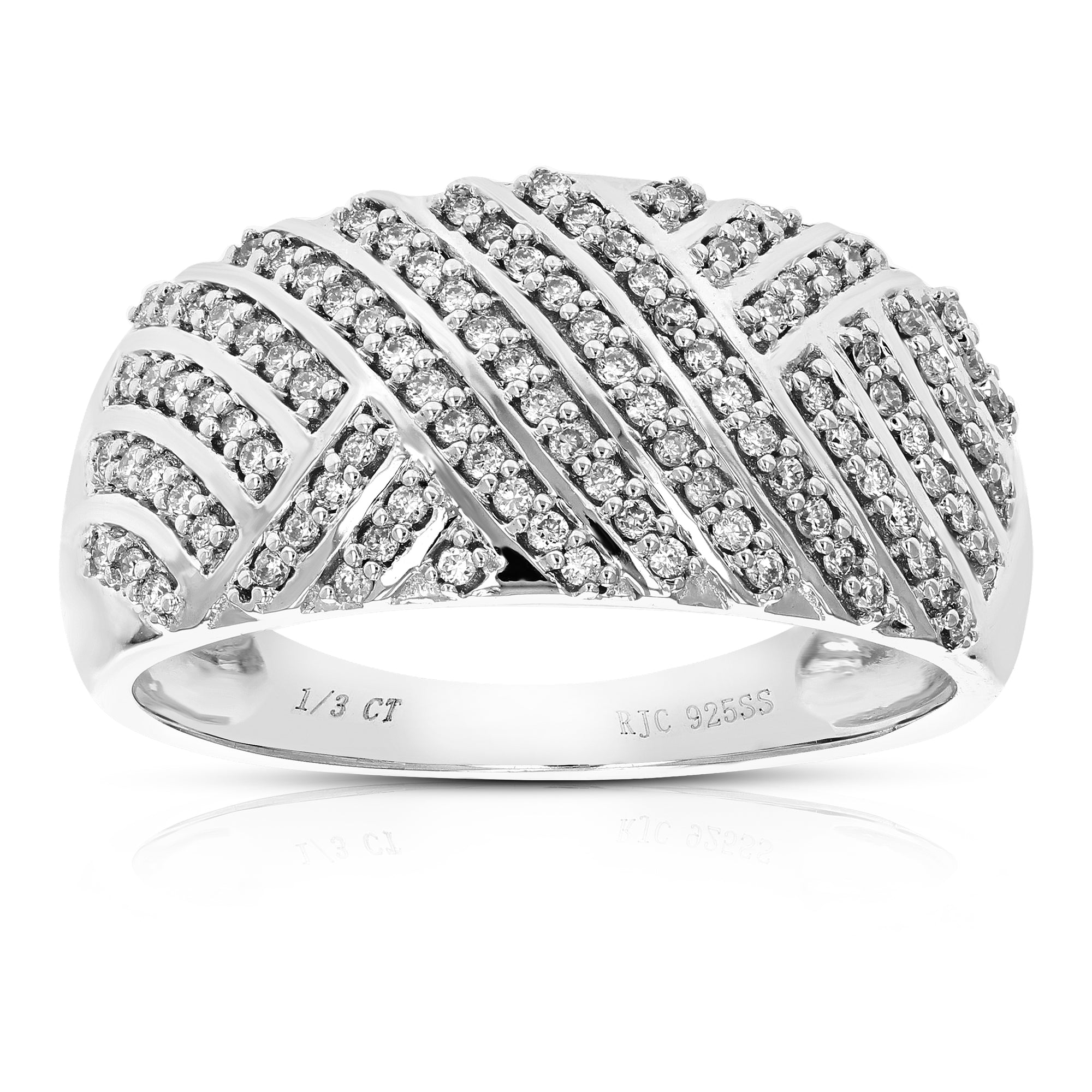 1/3 cttw Diamond Engagement Ring for Women, Round Lab Grown Diamond Ring in 0.925 Sterling Silver, Prong Setting, Size 6-8
