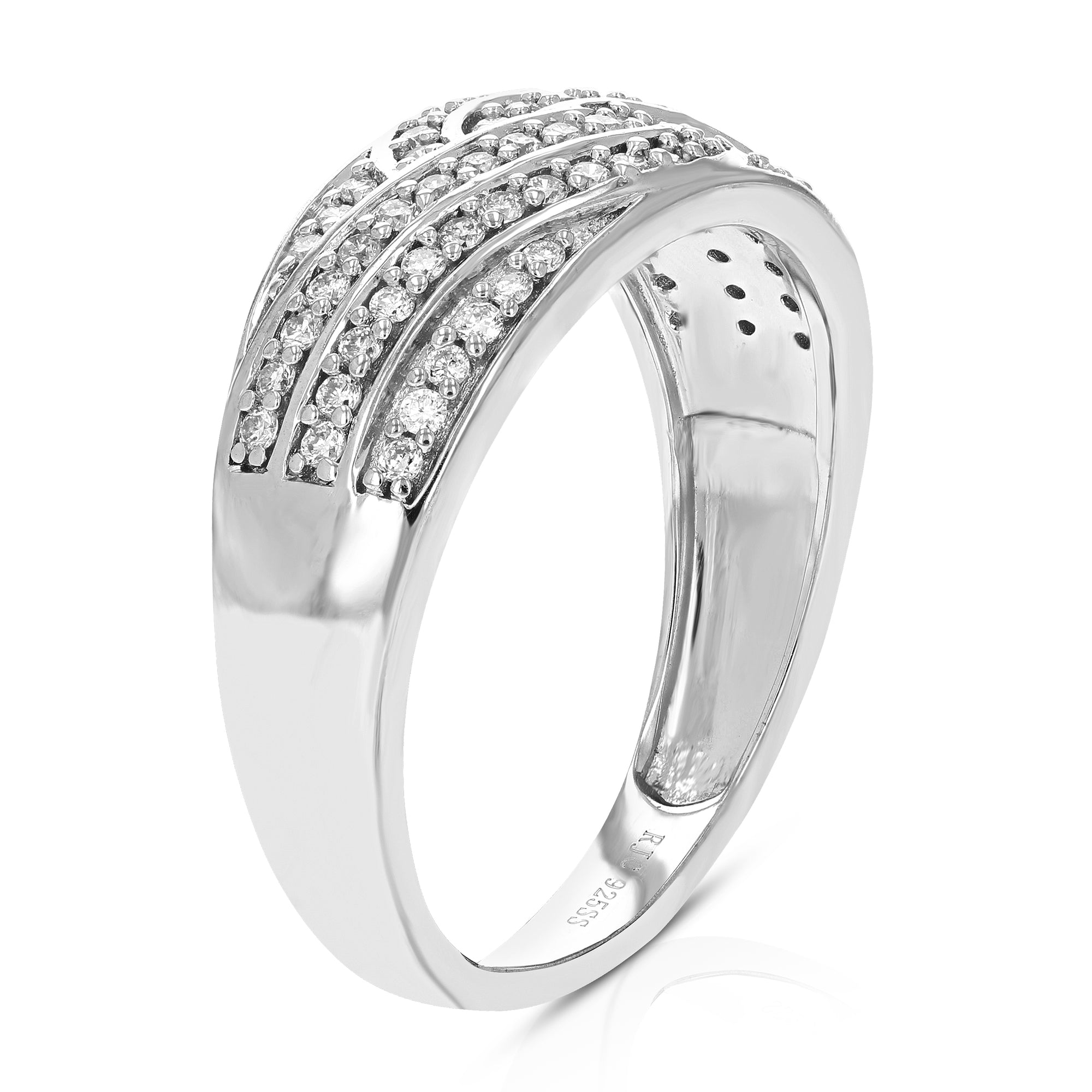 1/3 cttw Diamond Engagement Ring for Women, Round Lab Grown Diamond Ring in .925 Sterling Silver, Prong Setting, Size 6-8