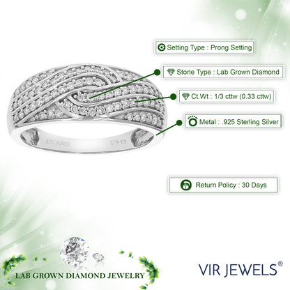 Cross Over Twisted Layer Wedding Band