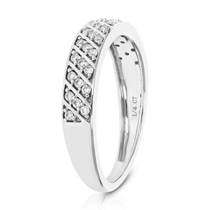 1/4 cttw Diamond Wedding Band for Women, Round Lab Grown Diamond Wedding Band in .925 Sterling Silver, Prong Setting, Size 6-8