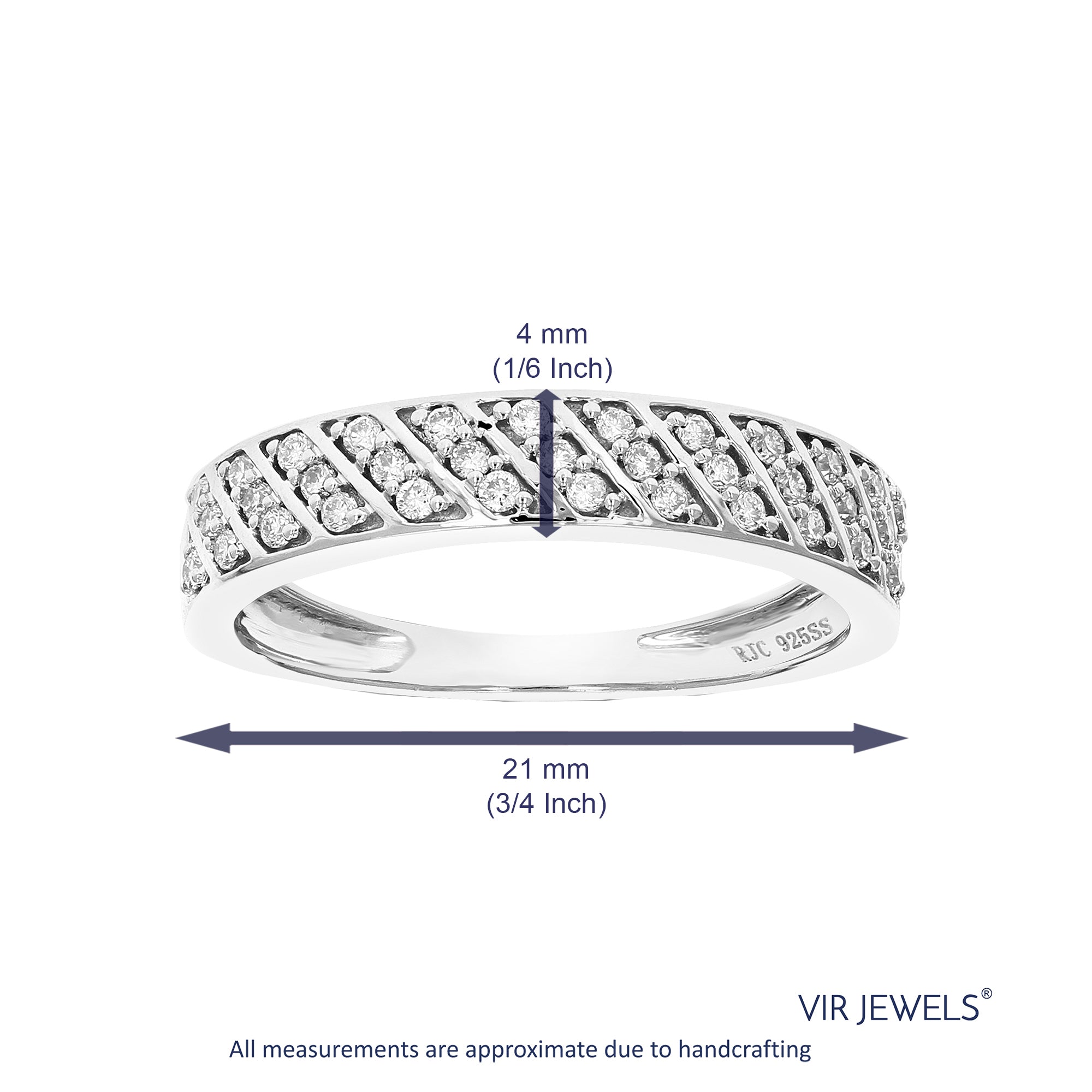 1/4 cttw Diamond Wedding Band for Women, Round Lab Grown Diamond Wedding Band in .925 Sterling Silver, Prong Setting, Size 6-8