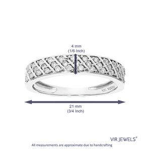 1/4 cttw Diamond Wedding Band for Women, Round Lab Grown Diamond Wedding Band in .925 Sterling Silver, Prong Setting, Size 6-8