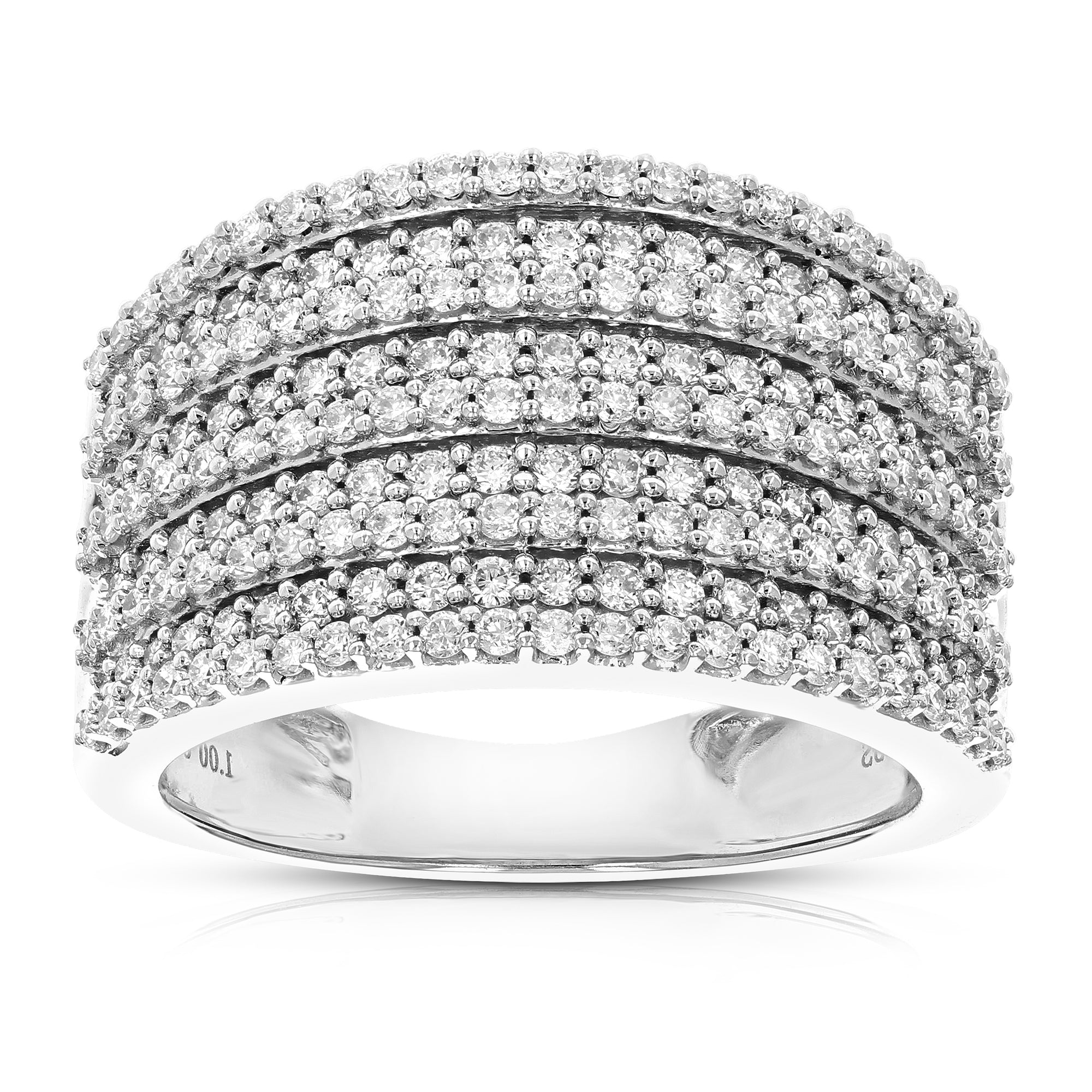 1 cttw Diamond Wedding Band for Women, Round Lab Grown Diamond Ring in 0.925 Sterling Silver, Prong Setting, Size 5-9