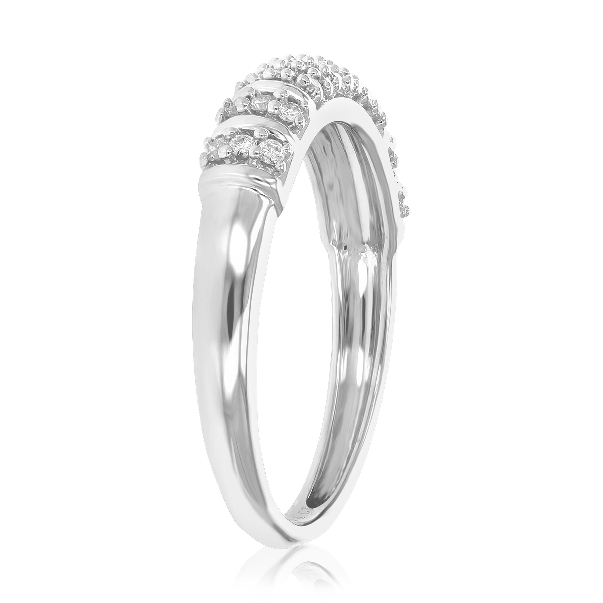 1/4 cttw Diamond Wedding Band for Women, Round Lab Grown Diamond Wedding Band in .925 Sterling Silver, Prong Setting, Size 6-8