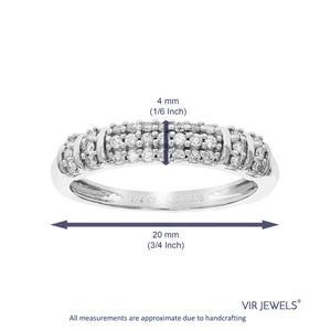 1/4 cttw Diamond Wedding Band for Women, Round Lab Grown Diamond Wedding Band in .925 Sterling Silver, Prong Setting, Size 6-8