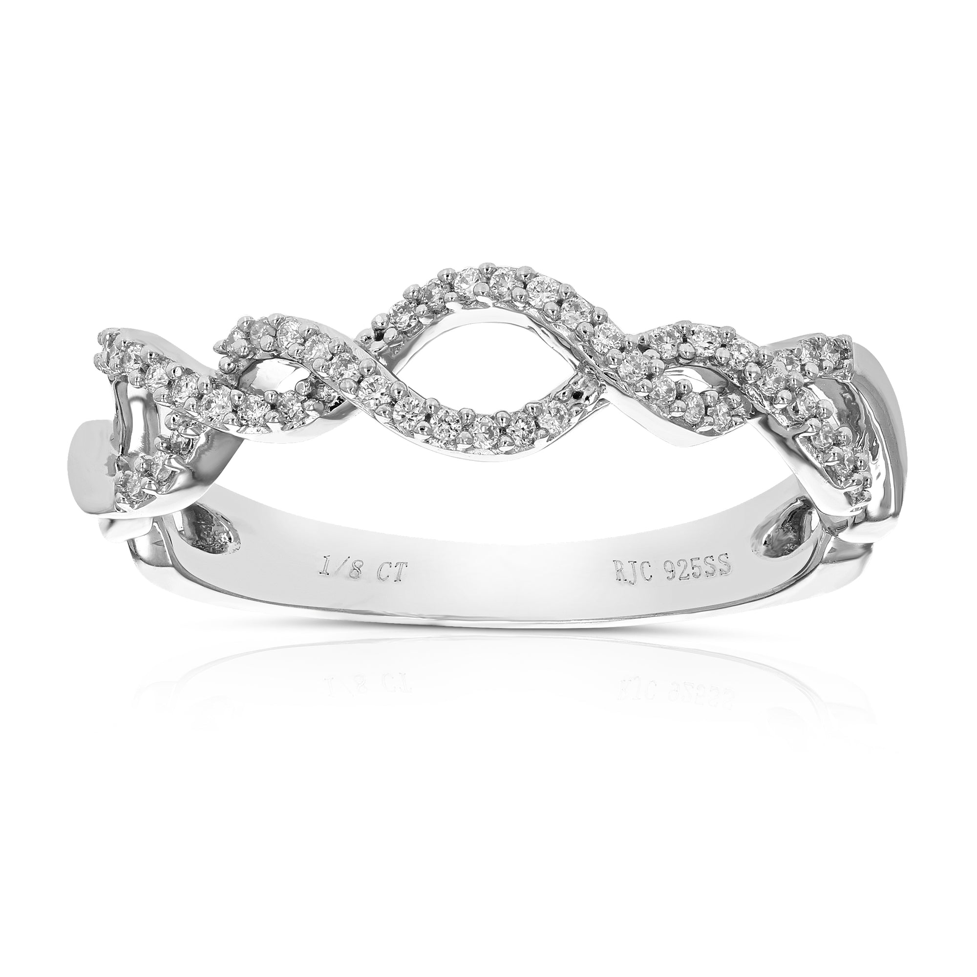1/8 cttw Diamond Engagement Ring for Women, Round Lab Grown Diamond Ring in 0.925 Sterling Silver, Prong Setting, Size 6-8