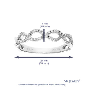 1/8 cttw Diamond Wedding Band for Women, Round Lab Grown Diamond Wedding Band in .925 Sterling Silver, Prong Setting, Size 6-8