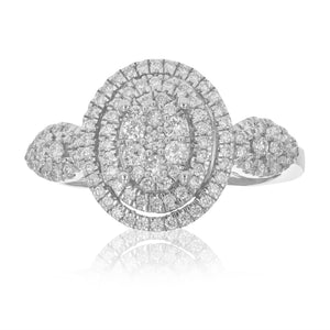 5/8 cttw Diamond Engagement Ring for Women, Round Lab Grown Diamond Ring in 0.925 Sterling Silver, Prong Setting, Size 6-8