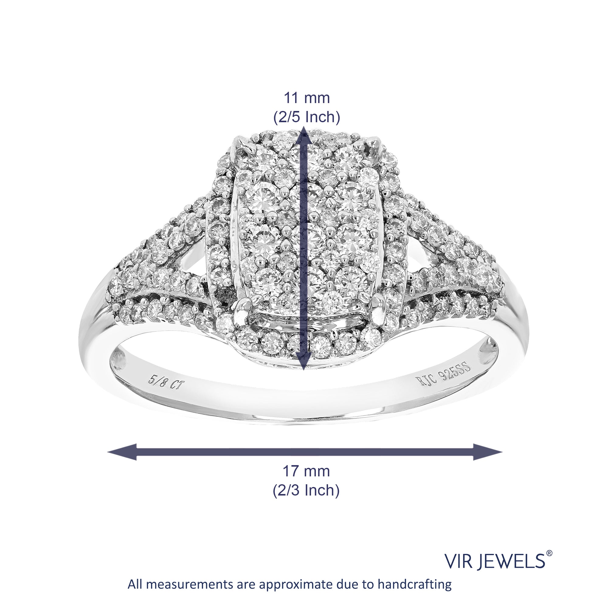 0.63 cttw Diamond Engagement Ring for Women, Round Lab Grown Diamond Ring in 0.925 Sterling Silver, Prong Setting, Size 6-8