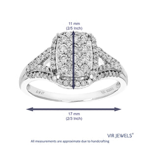 0.63 cttw Diamond Engagement Ring for Women, Round Lab Grown Diamond Ring in 0.925 Sterling Silver, Prong Setting, Size 6-8