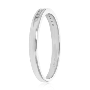 1/10 cttw Diamond Wedding Band for Women, Round Lab Grown Diamond Wedding Band in .925 Sterling Silver, Channel Setting, Size 6-8