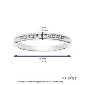 1/10 cttw Diamond Wedding Band for Women, Round Lab Grown Diamond Wedding Band in .925 Sterling Silver, Channel Setting, Size 6-8