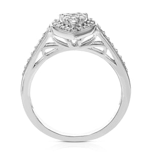 1/2 cttw Round Lab Grown Diamond Wedding Engagement Ring .925 Sterling Silver Prong Set