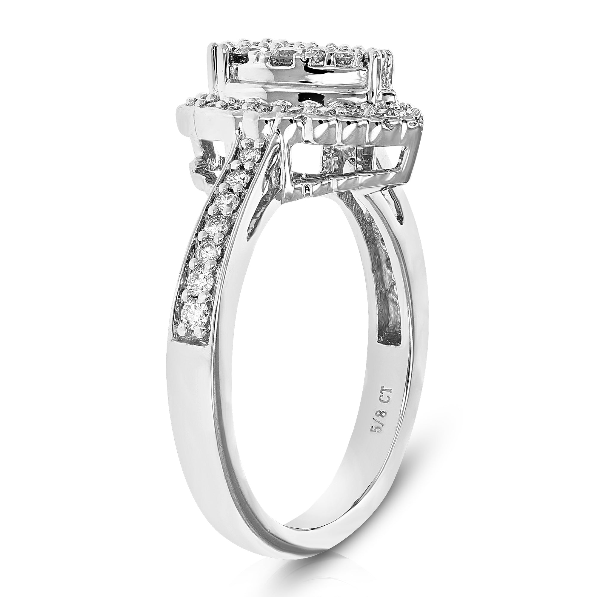 5/8 cttw Diamond Engagement Ring for Women, Round Lab Grown Diamond Ring in .925 Sterling Silver, Prong Setting, Size 6-8