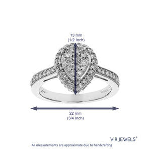 5/8 cttw Diamond Engagement Ring for Women, Round Lab Grown Diamond Ring in .925 Sterling Silver, Prong Setting, Size 6-8