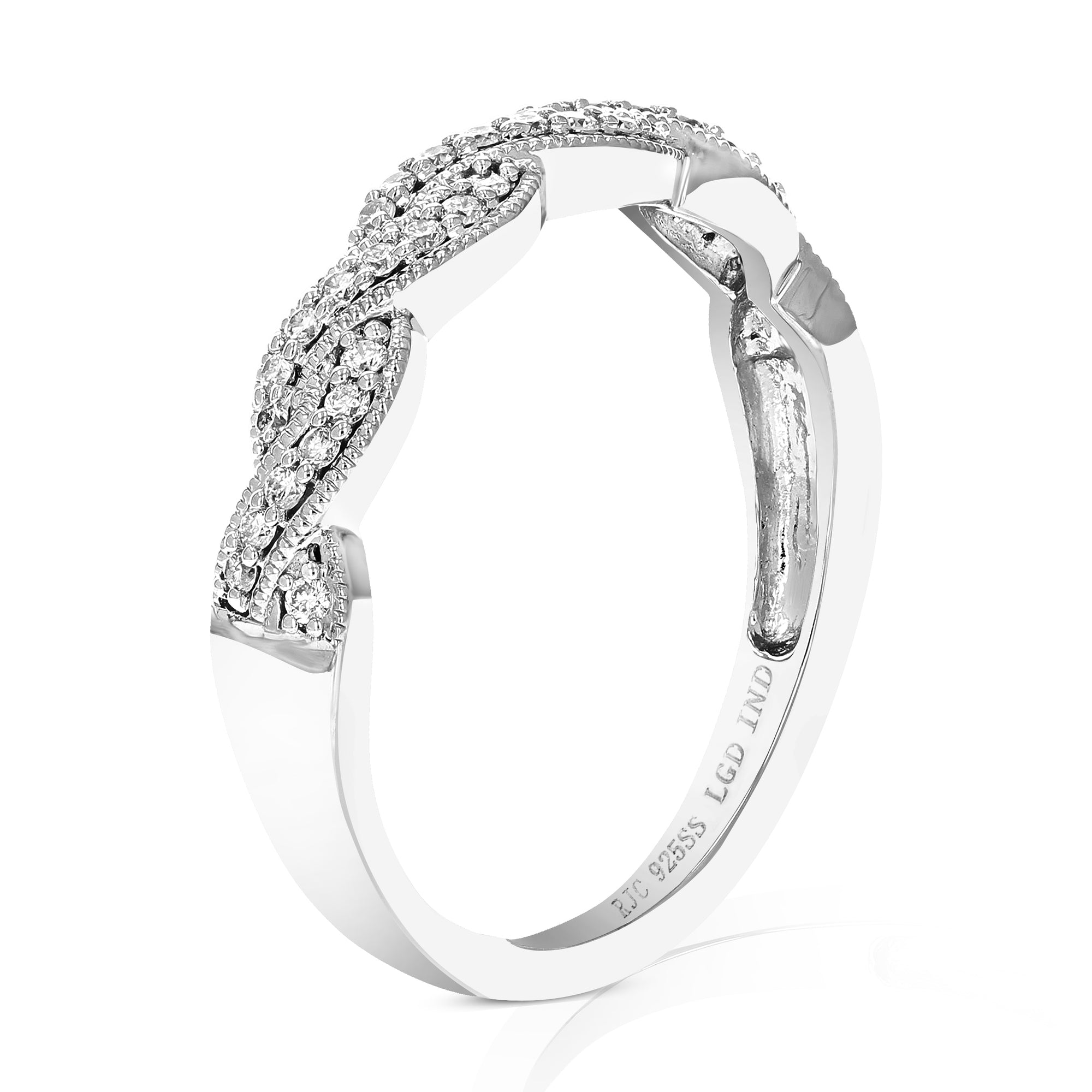 1/5 cttw Diamond Wedding Band for Women, Round Lab Grown Diamond Wedding Band in .925 Sterling Silver, Prong Setting, Size 6-8