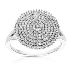 2/5 cttw Diamond Engagement Ring for Women, Round Lab Grown Diamond Ring in 0.925 Sterling Silver, Prong Setting, Size 6-8