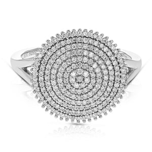 2/5 cttw Diamond Engagement Ring for Women, Round Lab Grown Diamond Ring in 0.925 Sterling Silver, Prong Setting, Size 6-8