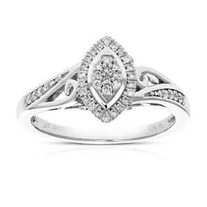 1/5 cttw Diamond Engagement Ring for Women, Round Lab Grown Diamond Ring in 0.925 Sterling Silver, Prong Setting, Size 6-8