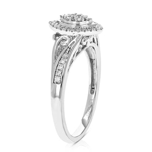 1/5 cttw Diamond Engagement Ring for Women, Round Lab Grown Diamond Ring in 0.925 Sterling Silver, Prong Setting, Size 6-8