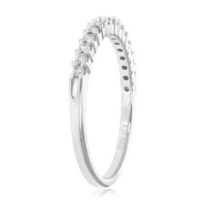 1/4 cttw Diamond Wedding Band for Women, Round Lab Grown Diamond Wedding Band in .925 Sterling Silver, Prong Setting, Size 6-8