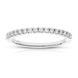 1/4 cttw Diamond Wedding Band for Women, Round Lab Grown Diamond Wedding Band in .925 Sterling Silver, Prong Setting, Size 6-8