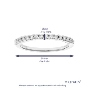 1/4 cttw Diamond Wedding Band for Women, Round Lab Grown Diamond Wedding Band in .925 Sterling Silver, Prong Setting, Size 6-8