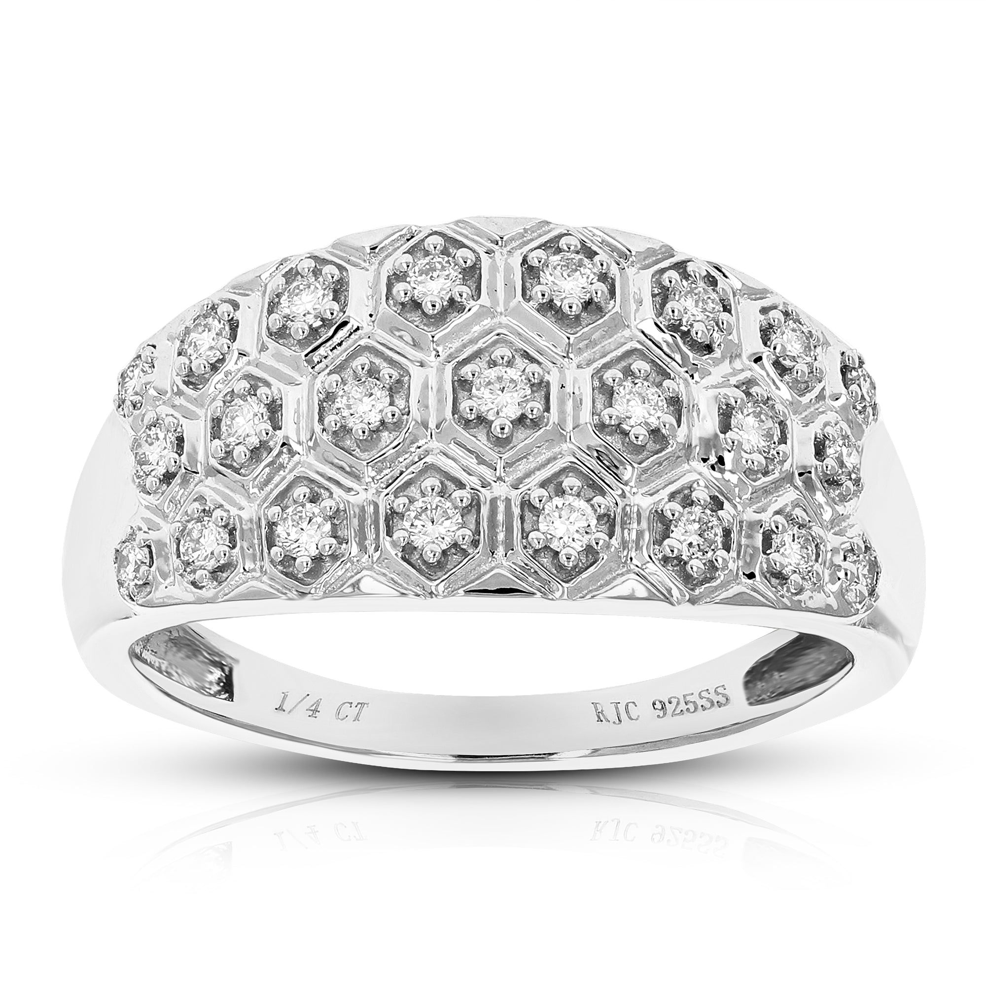 1/4 cttw Diamond Engagement Ring for Women, Round Lab Grown Diamond Ring in 0.925 Sterling Silver, Prong Setting, Size 6-8