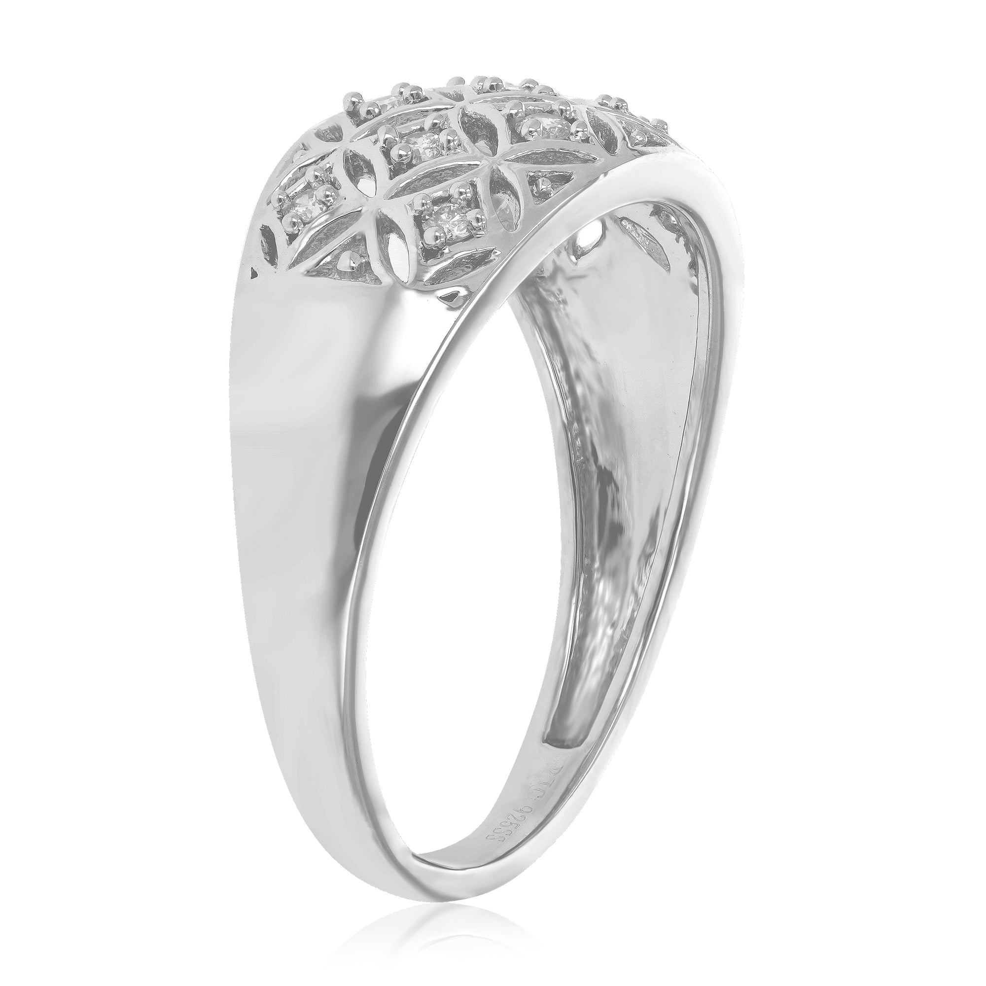 1/6 cttw Diamond Engagement Ring for Women, Round Lab Grown Diamond Ring in 0.925 Sterling Silver, Prong Setting, Size 6-8