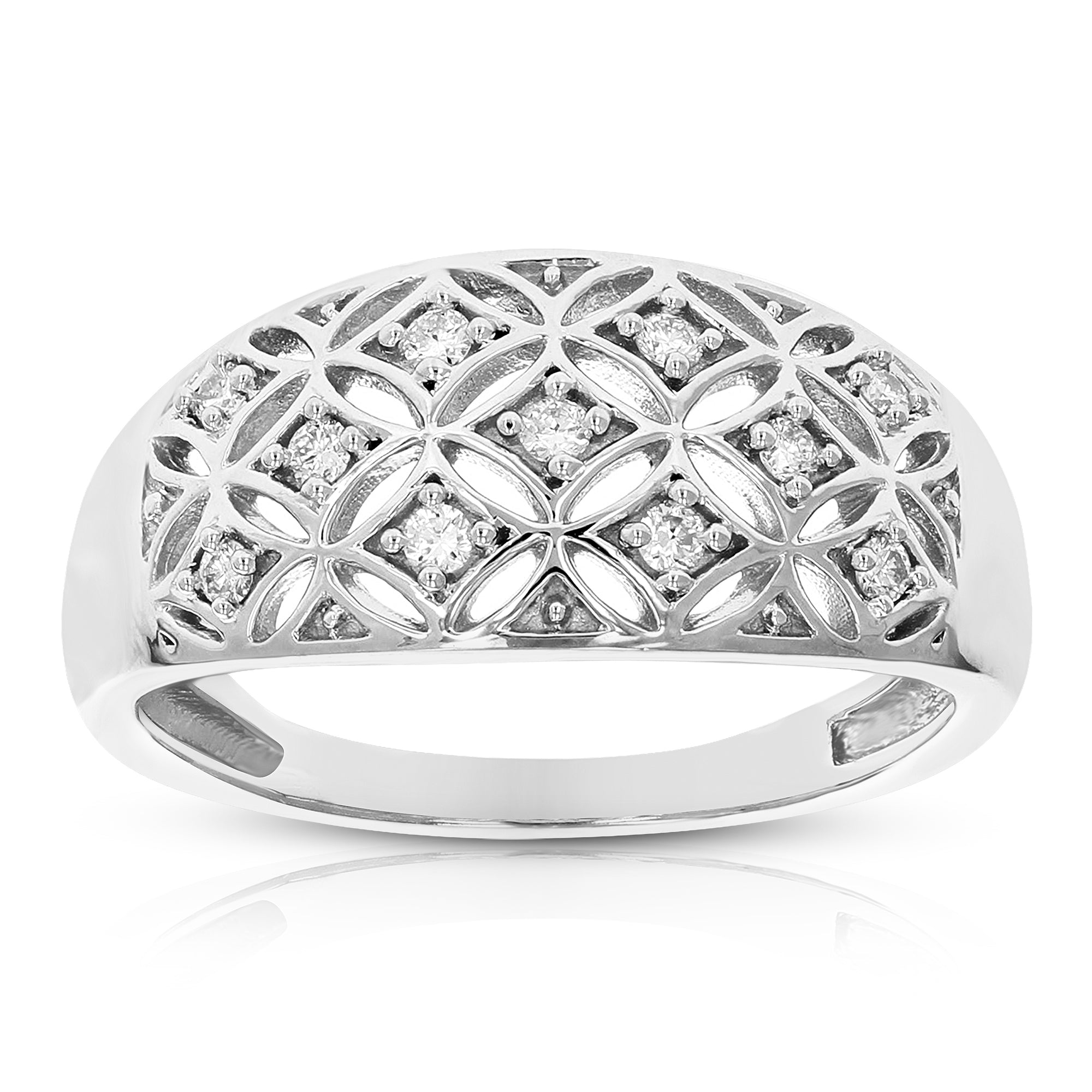 1/6 cttw Diamond Engagement Ring for Women, Round Lab Grown Diamond Ring in 0.925 Sterling Silver, Prong Setting, Size 6-8