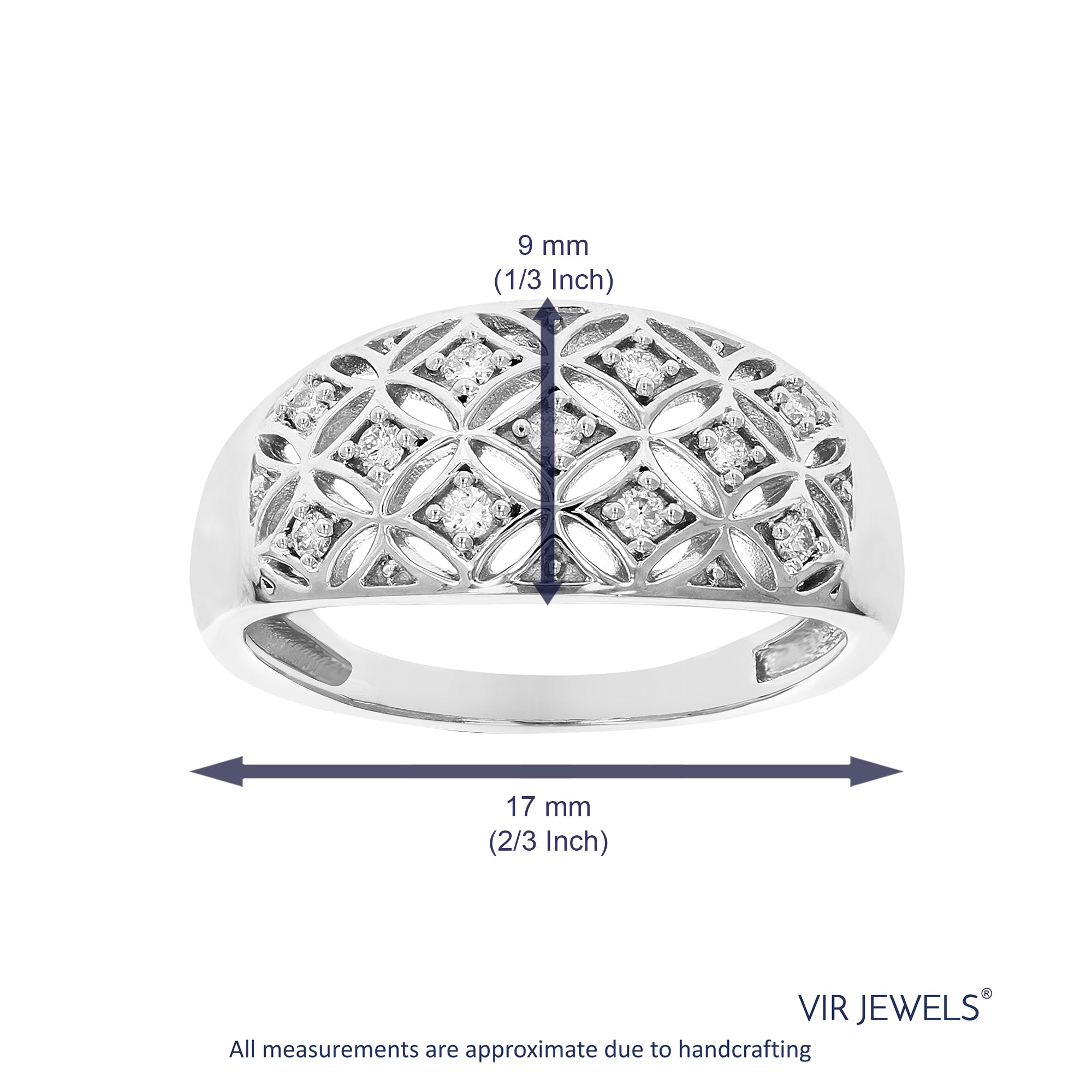 1/6 cttw Diamond Engagement Ring for Women, Round Lab Grown Diamond Ring in 0.925 Sterling Silver, Prong Setting, Size 6-8