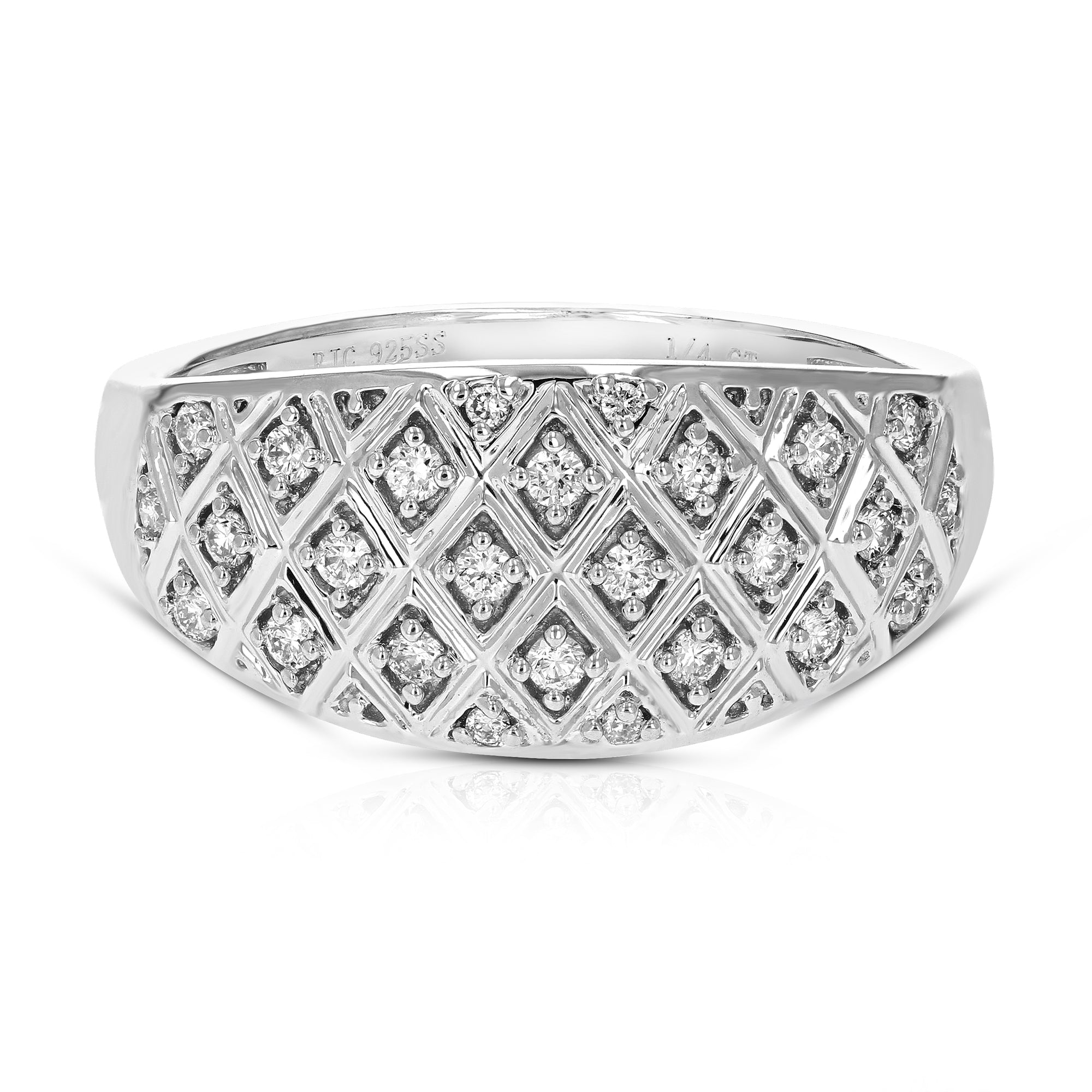 1/4 cttw Diamond Engagement Ring for Women, Round Lab Grown Diamond Ring in 0.925 Sterling Silver, Prong Setting, Size 6-8