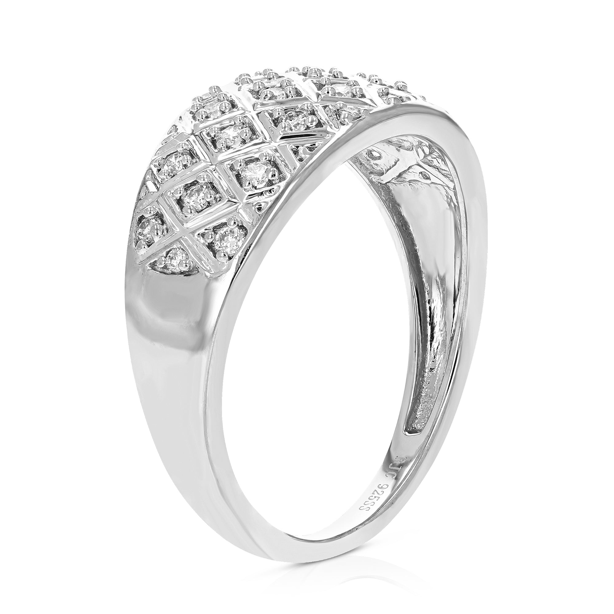 1/4 cttw Diamond Engagement Ring for Women, Round Lab Grown Diamond Ring in 0.925 Sterling Silver, Prong Setting, Size 6-8