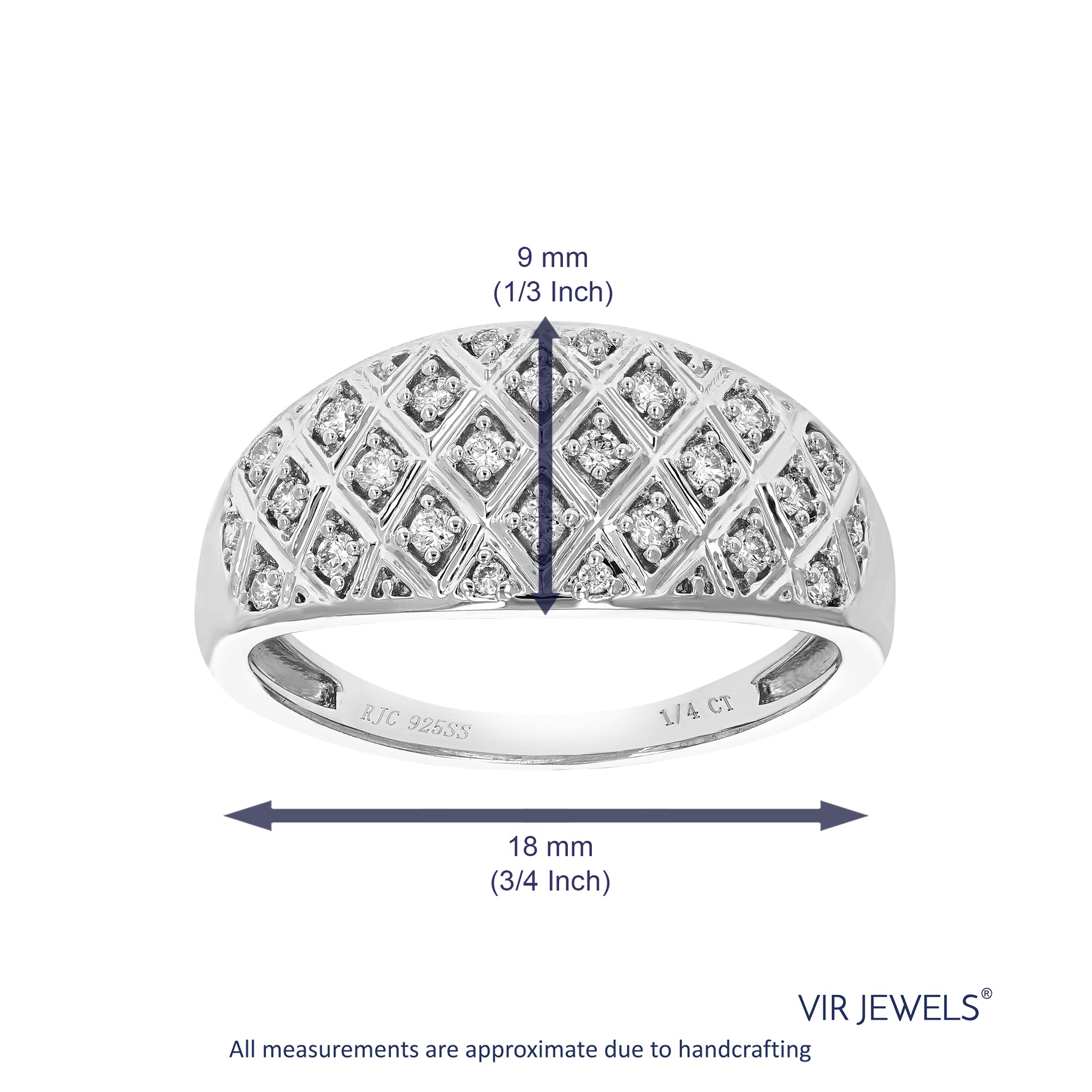1/4 cttw Diamond Engagement Ring for Women, Round Lab Grown Diamond Ring in 0.925 Sterling Silver, Prong Setting, Size 6-8