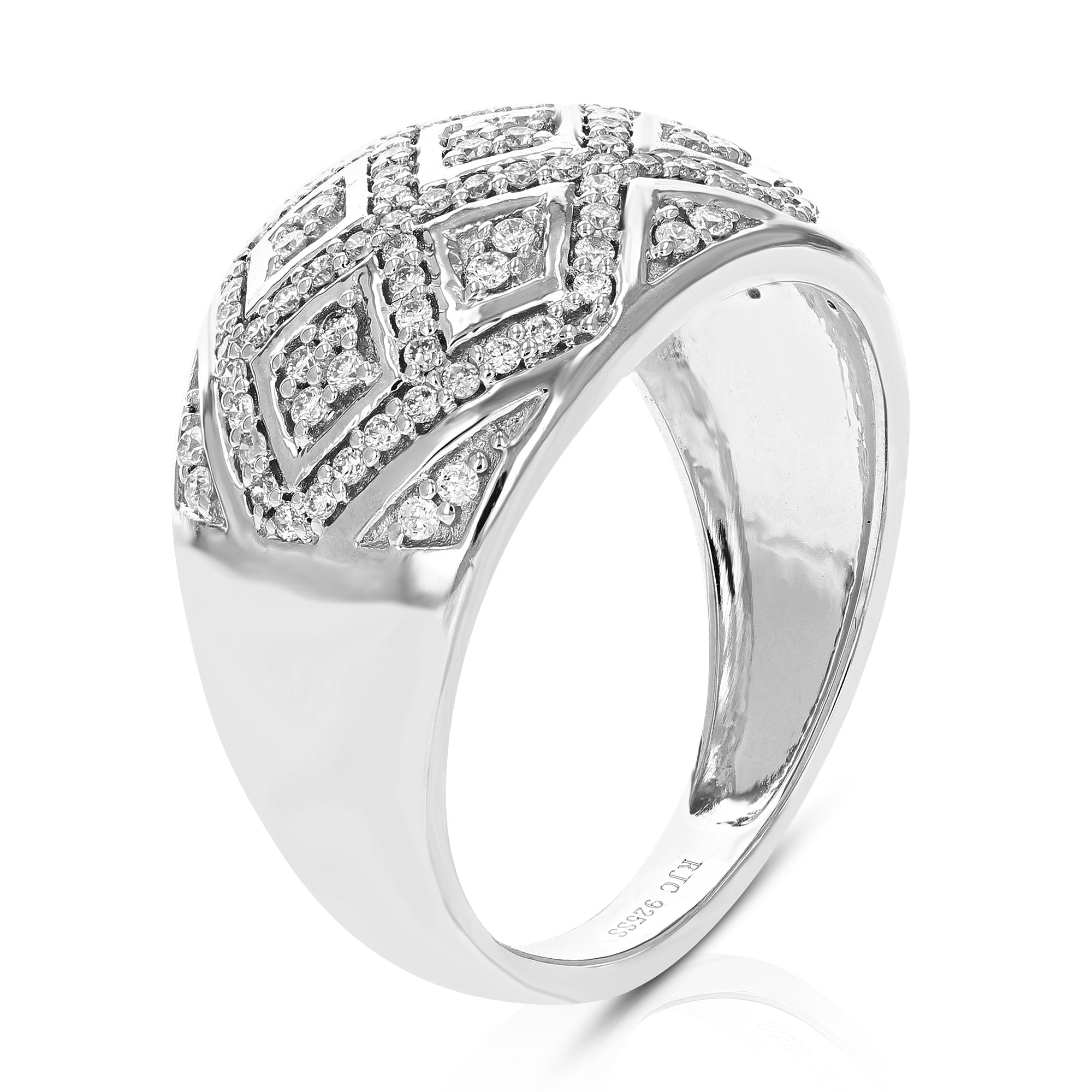 1/2 cttw Diamond Engagement Ring for Women, Round Lab Grown Diamond Ring in 0.925 Sterling Silver, Prong Setting, Size 6-8
