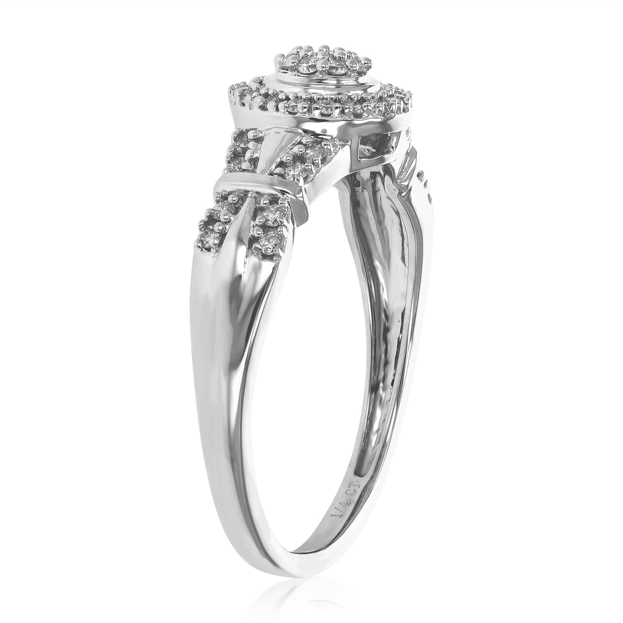 1/4 cttw Diamond Engagement Ring for Women, Round Lab Grown Diamond Ring in 0.925 Sterling Silver, Prong Setting, Size 6-8