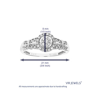 1/4 cttw Diamond Engagement Ring for Women, Round Lab Grown Diamond Ring in 0.925 Sterling Silver, Prong Setting, Size 6-8