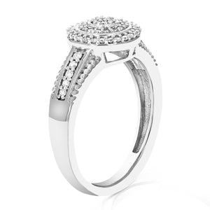 1/4 cttw Diamond Engagement Ring for Women, Round Lab Grown Diamond Ring in 0.925 Sterling Silver, Prong Setting, Size 6-8