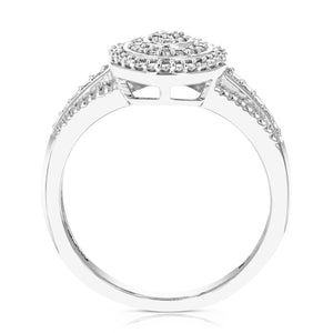 1/4 cttw Diamond Engagement Ring for Women, Round Lab Grown Diamond Ring in 0.925 Sterling Silver, Prong Setting, Size 6-8