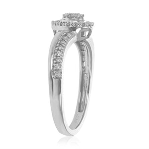 1/4 cttw Diamond Engagement Ring for Women, Round Lab Grown Diamond Ring in .925 Sterling Silver, Prong Setting, Size 6-8