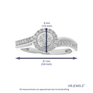 1/4 cttw Diamond Engagement Ring for Women, Round Lab Grown Diamond Ring in .925 Sterling Silver, Prong Setting, Size 6-8