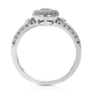 1/5 cttw Diamond Engagement Ring for Women, Round Lab Grown Diamond Ring in 0.925 Sterling Silver, Prong Setting, Size 6-8