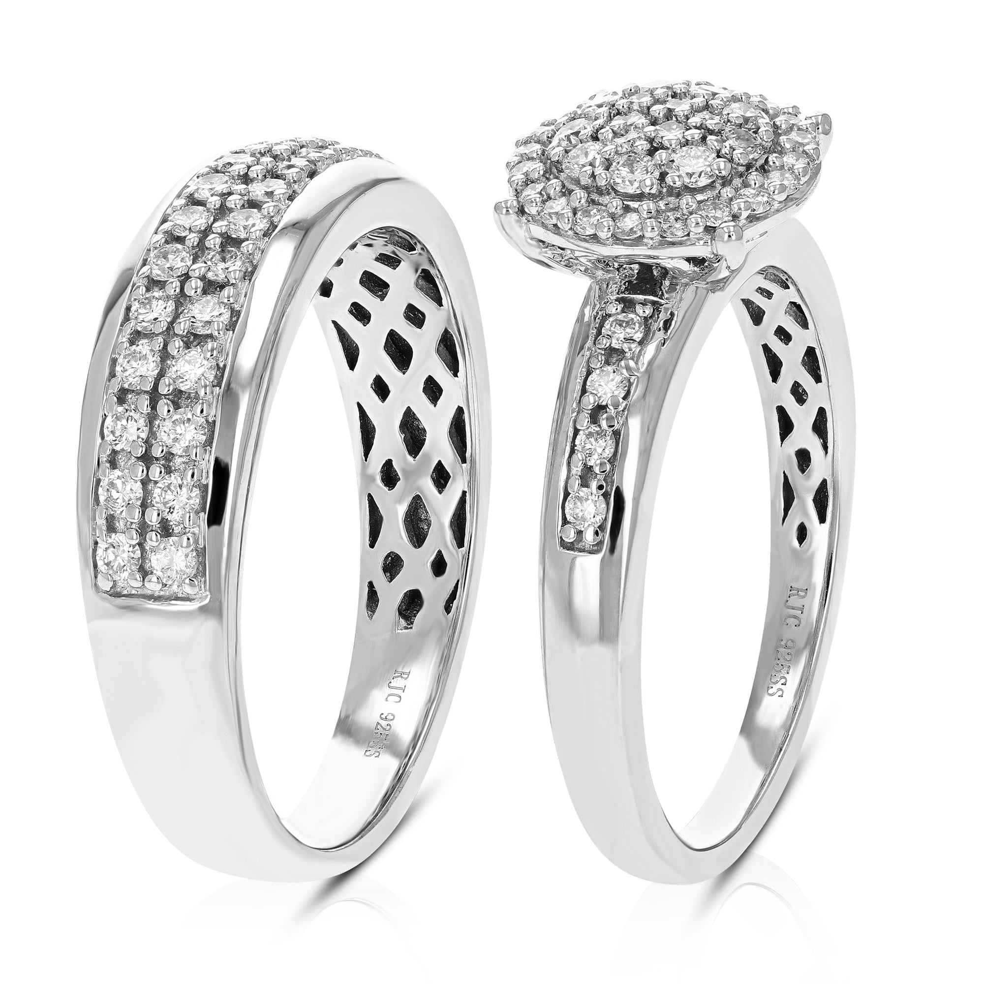 1 cttw Diamond Engagement Ring for Him and Her, Round Lab Grown Diamond Ring in 0.925 Sterling Silver, Prong Setting, Size 6-8