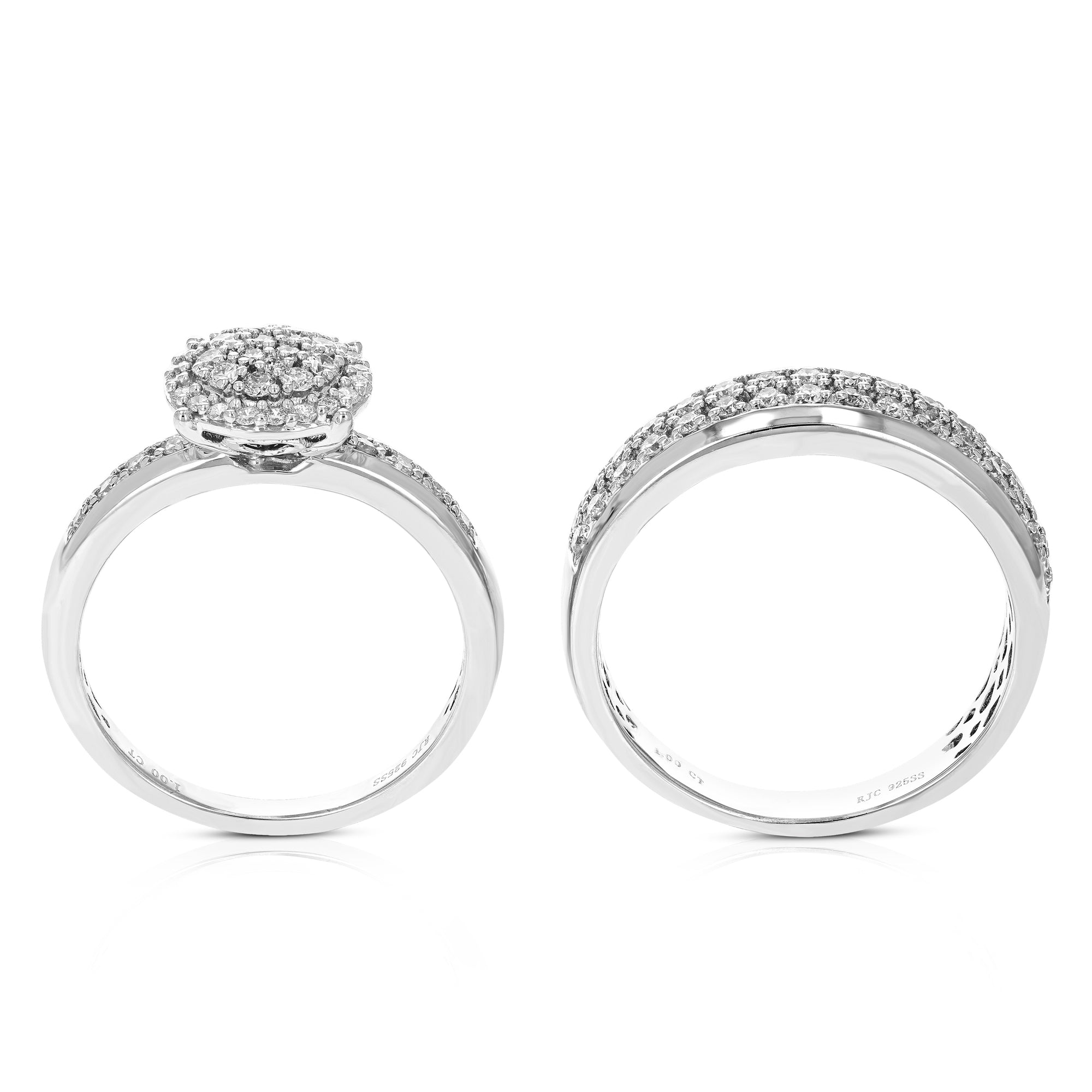 1 cttw Diamond Engagement Ring for Him and Her, Round Lab Grown Diamond Ring in 0.925 Sterling Silver, Prong Setting, Size 6-8